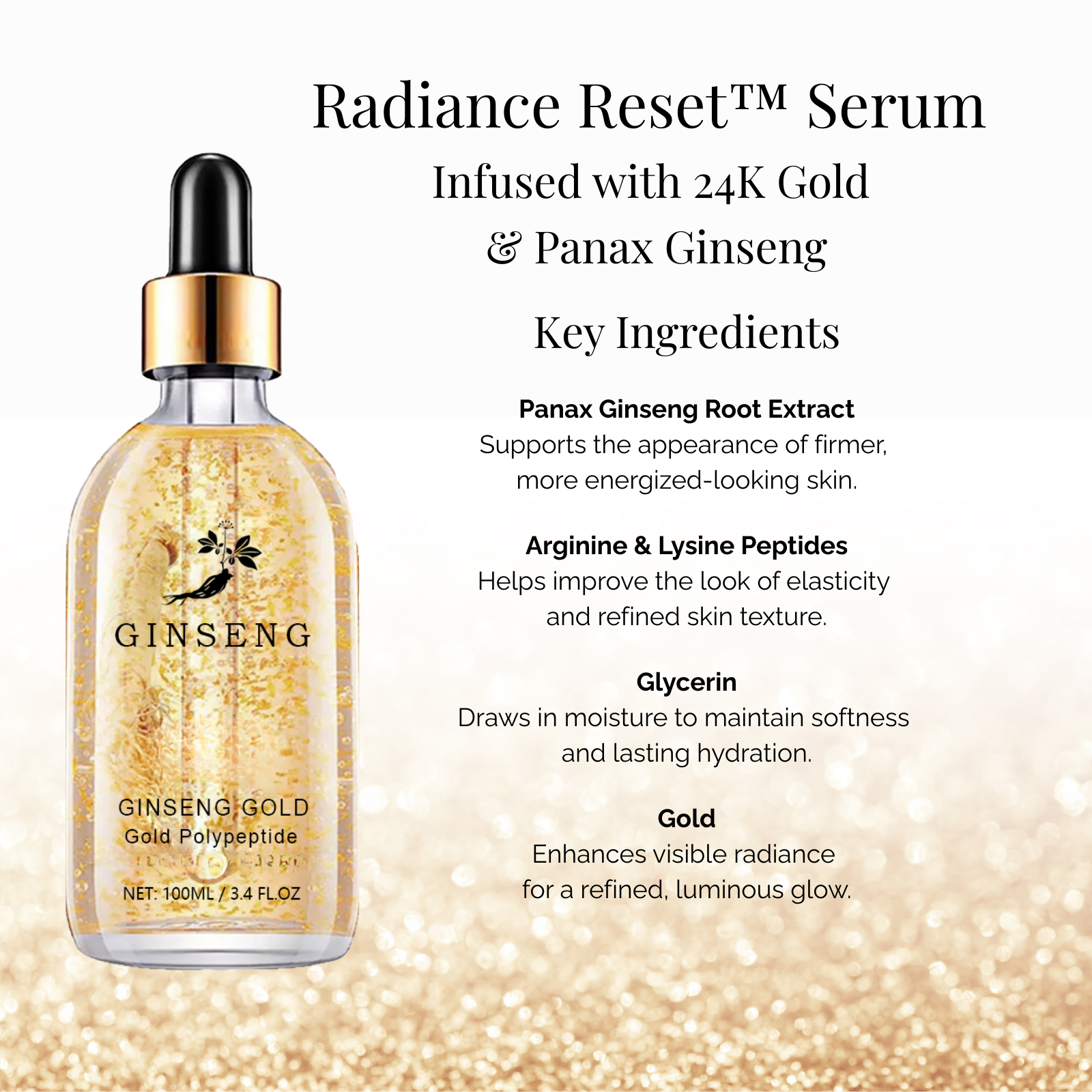 Radiance Reset Serum™ — 24K Gold Ginseng Firming Serum